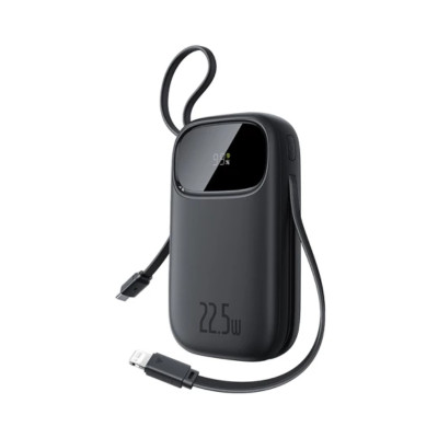 Зовнішній акумулятор Baseus EnerFill FC31 Digital Display Power Bank with 2 Built-in Cables 20000mAh 22.5W Cosmic Black