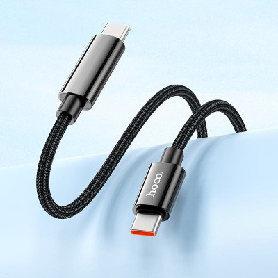 Кабель HOCO U125 Benefit 100W charging data cable with display Type-C to Type-C Black Кабель HOCO U125 Benefit 100W charging data cable with display Type-C to Type-C Black