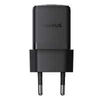 Мережевий зарядний пристрій Baseus Palm Fast Charger 1C 20W EU Cluster Black (with Baseus Mini White Cable USB-C to USB-C 60W (20V/3A) 1m Cluster Blac