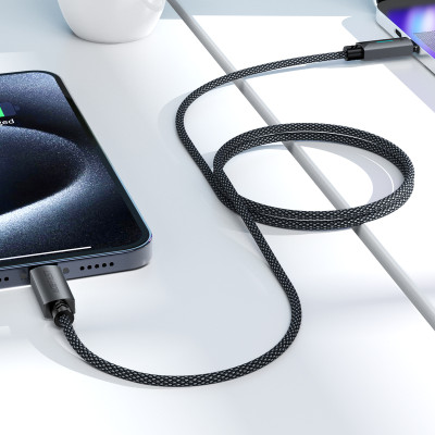 Кабель ACEFAST C19-03, Type-C to Type-C, 60W, 1.2m, Nylon Braid, Aluminum Alloy connectors, Black