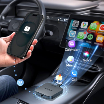 Адаптер ACEFAST QC2 AI Box CarPlay wireless adapter for car Metal Gray