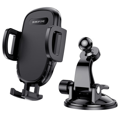 Автотримач для телефона BOROFONE BH37 Route push type suction cup car holder Black Автотримач для телефона BOROFONE BH37 Route push type suction cup car holder Black
