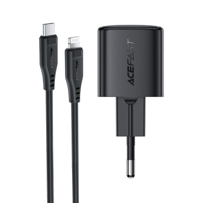 Мережевий зарядний пристрій ACEFAST A118 PD30W mini GaN USB-C fast charger set (P16) Black