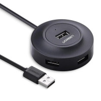 USB-хаб UGREEN USB 2.0 Hub 4 Ports 1m (Black)