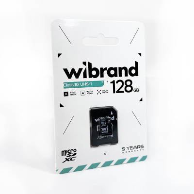 Карта пам'яті microSDXC (UHS-1) Wibrand 128Gb class 10 (adapter SD)