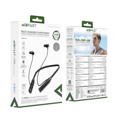 Бездротові спортивні навушники ACEFAST N7 neck hanging wireless earphones Black Бездротові спортивні навушники ACEFAST N7 neck hanging wireless earphones Black