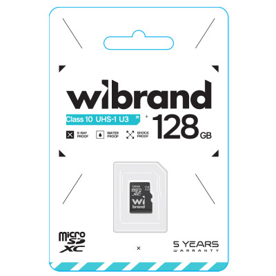 Карта пам'яті microSDXC (UHS-1 U3) Wibrand 128Gb class 10