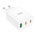 Мережевий зарядний пристрій HOCO N33 Start three-port PD35W(2C1A) charger White Мережевий зарядний пристрій HOCO N33 Start three-port PD35W(2C1A) charger White