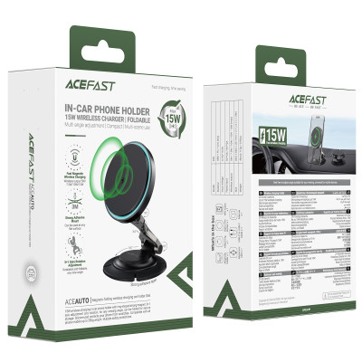 Автотримач для телефона з БЗП ACEFAST D65 magnetic folding wireless charging car holder Black Автотримач для телефона з БЗП ACEFAST D65 magnetic folding wireless charging car holder Black