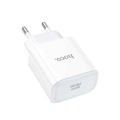 Мережевий зарядний пристрій HOCO C76A Pro Majestic single port PD30W charger White Мережевий зарядний пристрій HOCO C76A Pro Majestic single port PD30W charger White