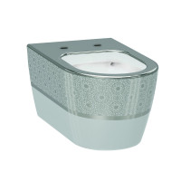 Чаша підвісного унітазу IDEVIT Alfa білий/декор срібло 3104-2616-1201 Чаша підвісного унітазу IDEVIT Alfa білий/декор срібло 3104-2616-1201