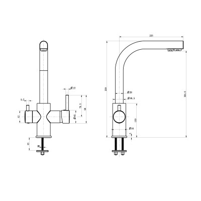 Смеситель кухонный ASIGNATURA Twin Standart 80540600 Смеситель кухонный ASIGNATURA Twin Standart 80540600