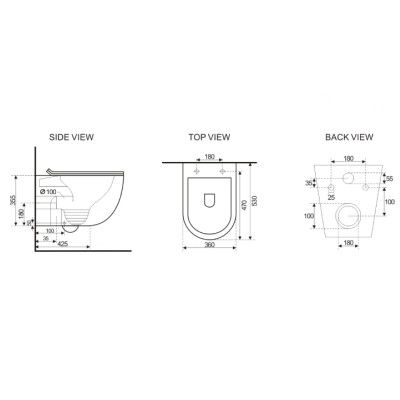 Чаша підвісного унітазу ASIGNATURA Simple Bend Whirpool з сидінням 37822805
