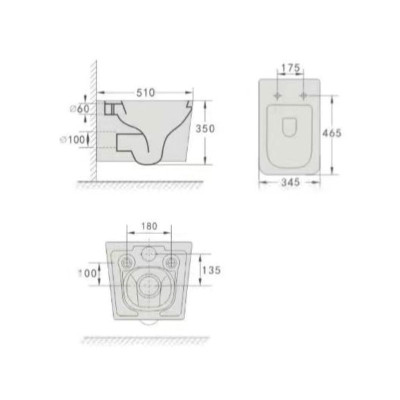 Simple Line Чаша подвесного унитаза Rimless с сиденьем 37802805New ASIGNATURA