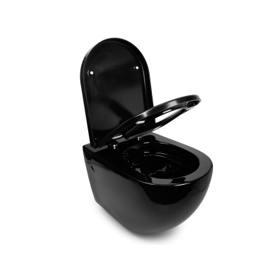 Modern Чаша подвесного унитаза Rimless с сиденьем 3823B NEW черный NEWARC