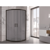 Душевая кабина ASIGNATURA Velvet 90*90 б/п, проф. черн.мат., стекло серое (4мм), раздвижная 19320802