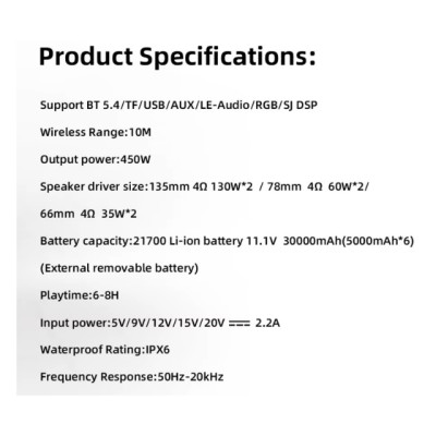 Портативная Bluetooth-колонка Hopestar A60 ULTRA Black Портативная Bluetooth-колонка Hopestar A60 ULTRA Black