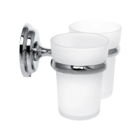 Тримач для щіток з 2 склянками настінний Zerix LR1508 (LL1410) Тримач для щіток з 2 склянками настінний Zerix LR1508 (LL1410)