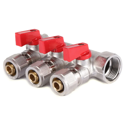 Колектор з кульовими кранами і фитингом Koer KR.1125-3 3/4 Колектор з кульовими кранами і фитингом Koer KR.1125-3 3/4