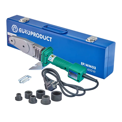 Паяльник для труб PPR, Europroduct EP.WM03 (плоскі насадки) 20/32mm (EP6093) Паяльник для труб PPR, Europroduct EP.WM03 (плоскі насадки) 20/32mm (EP6093)