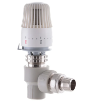 Кран термостатичний з термоголовкою кутовий 20x1/2 PPR KOER K0153.PRO (KP0195) Кран термостатичний з термоголовкою кутовий 20x1/2 PPR KOER K0153.PRO (KP0195)