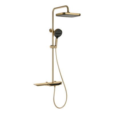 Душова колона з термостатичним змішувачем Mixxus Premium SPACE-009-J Brushed gold, 3 режими (MI6541 Душова колона з термостатичним змішувачем Mixxus Premium SPACE-009-J Brushed gold, 3 режими (MI6541