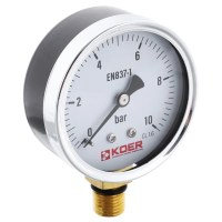 Манометр радіальний (KOER KM.610R) (0-10 bar), D 63мм, 1/4''-1/2'' (KR0205) Манометр радіальний (KOER KM.610R) (0-10 bar), D 63мм, 1/4''-1/2'' (KR0205)