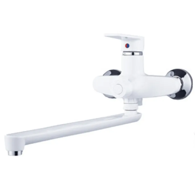 Змішувач для ванни PLAMIX OSCAR-006 EURO SET WHITE (зі шлангом, лійкою та кронштейном) (MX1895)