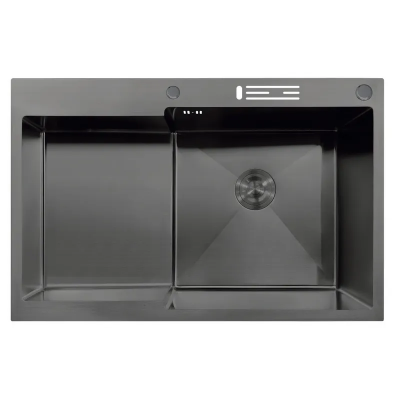 Мийка MIXXUS MH7849R-HK NANO-BLACK (3.0/0.9) з нержавіючої сталі  Мийка MIXXUS MH7849R-HK NANO-BLACK (3.0/0.9) з нержавіючої сталі