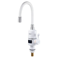 Проточний водонагрівач Zerix ELW06-EF-WHITE 3,3 kW з індикатором температури, силіконовий вилив, на Проточний водонагрівач Zerix ELW06-EF-WHITE 3,3 kW з індикатором температури, силіконовий вилив, на