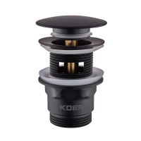 Донний клапан для умивальника з переливом Koer PW-03-05 1 1/4'' (кнопка) (Чорний) (KR3396) Донний клапан для умивальника з переливом Koer PW-03-05 1 1/4'' (кнопка) (Чорний) (KR3396)
