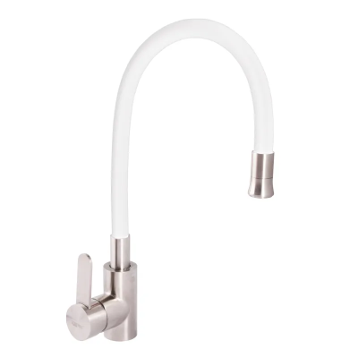 Змішувач для кухні Zerix LR74004-3 з білим гнучким виливом (LL1203) Змішувач для кухні Zerix LR74004-3 з білим гнучким виливом (LL1203)