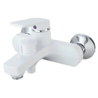 Смеситель для ванны Plamix Lucas-009 EURO SET White со шлангом, лейкой и кронштейном (PM0708)