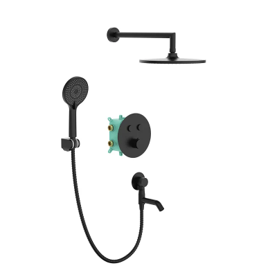 Вбудована душова система з термостатом Koer KB-67012-05 (Колір чорний) (KR4729) Вбудована душова система з термостатом Koer KB-67012-05 (Колір чорний) (KR4729)