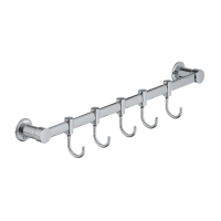 Вішалка для рушників у ванну з 5-а рухливими гачками ZERIX LR205-5 (LL1419)
