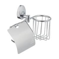 Паперотримач з кришкою і кошиком Zerix LR3303-1 (LL1425) Паперотримач з кришкою і кошиком Zerix LR3303-1 (LL1425)