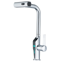 Змішувач для кухні з висувною лійкою Mixxus FALCON 014, 4 режими, з індикатором температури (MI6838 Змішувач для кухні з висувною лійкою Mixxus FALCON 014, 4 режими, з індикатором температури (MI6838