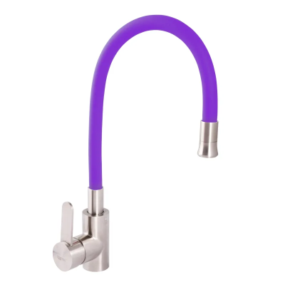 Змішувач для кухні Zerix LR74004-8 з фіолетовим гнучким виливом (LL1478) Змішувач для кухні Zerix LR74004-8 з фіолетовим гнучким виливом (LL1478)