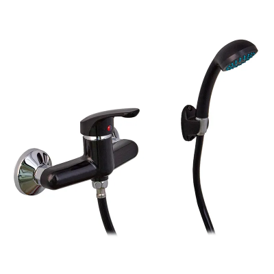 Змішувач для душу Plamix Afina-003 SET Black (зі шлангом, лійкою та кронштейном) (PM0646) Змішувач для душу Plamix Afina-003 SET Black (зі шлангом, лійкою та кронштейном) (PM0646)