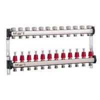 Колектор з витратоміром та термостатичними клапанами Roho R804-12 - 1