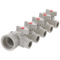 Колектор 5-way з кульовими кранами (40x20) PPR Koer K0172.PRO (KP0222) Колектор 5-way з кульовими кранами (40x20) PPR Koer K0172.PRO (KP0222)