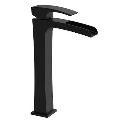 Змішувач для умивальника Koer KB-15007-05 високий водоспад (Колір чорний) (KR3449) Змішувач для умивальника Koer KB-15007-05 високий водоспад (Колір чорний) (KR3449)