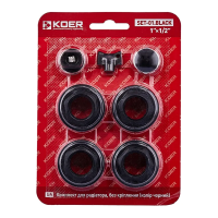 Комплект для радіатора Koer SET-01.Black 1/2 Комплект для радіатора Koer SET-01.Black 1/2