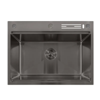 Мийка Mixxus MH7050-SK NANO-BLACK (3.0/0.8) з н.ст. зі сходинкою для суш.,з підст.під ножі(графіт)( Мийка Mixxus MH7050-SK NANO-BLACK (3.0/0.8) з н.ст. зі сходинкою для суш.,з підст.під ножі(графіт)(