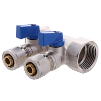 Колектор з кульовими кранами і фитингом Koer KR.1126-2 1