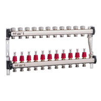 Колектор з витратомірами та термостатичними клапанами з байпасом Roho R814-11 - 1