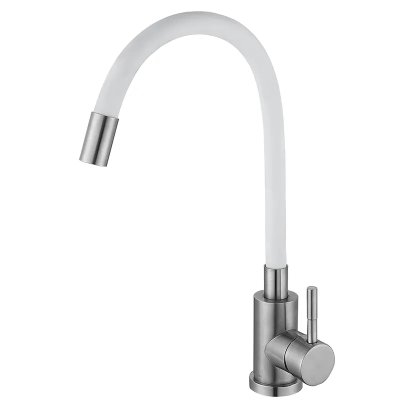 Кухонний змішувач з білим силіконовим виливом Zerix LUX-011 Refl.White (нерж. сталь) (ZX4877) Кухонний змішувач з білим силіконовим виливом Zerix LUX-011 Refl.White (нерж. сталь) (ZX4877)