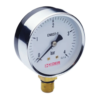 Манометр радіальний (KOER KM.610R) (0-4 bar), D 63мм, 1/4''-1/2'' (KR0203) Манометр радіальний (KOER KM.610R) (0-4 bar), D 63мм, 1/4''-1/2'' (KR0203)