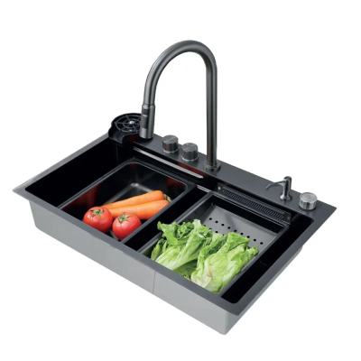 Мийка Zerix ZH7546-SET-01 NANO-BLACK з вбудованим змішувачем (ZM5575) Мийка Zerix ZH7546-SET-01 NANO-BLACK з вбудованим змішувачем (ZM5575)