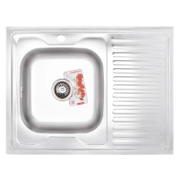 Кухонна мийка накладна ZerixZ8060L-06-160E (Satin) (ZX1616) Кухонна мийка накладна ZerixZ8060L-06-160E (Satin) (ZX1616)